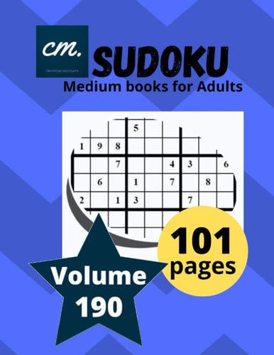 Sudoku Medium Books for Adults: Large Print puzzle magazine for seniors Volume 190
