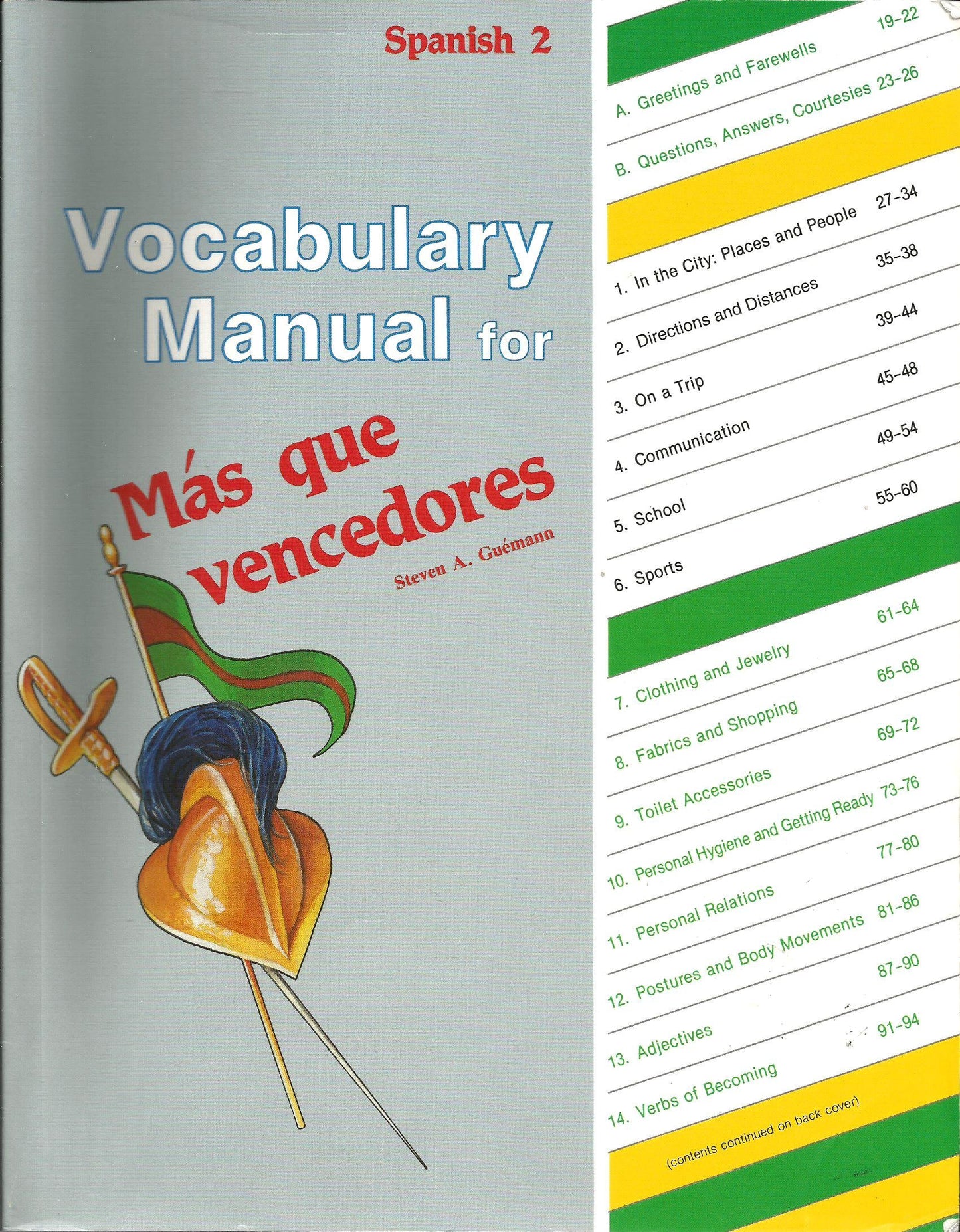 Vocabulary Manual for Mas que vencedores Spanish 2
