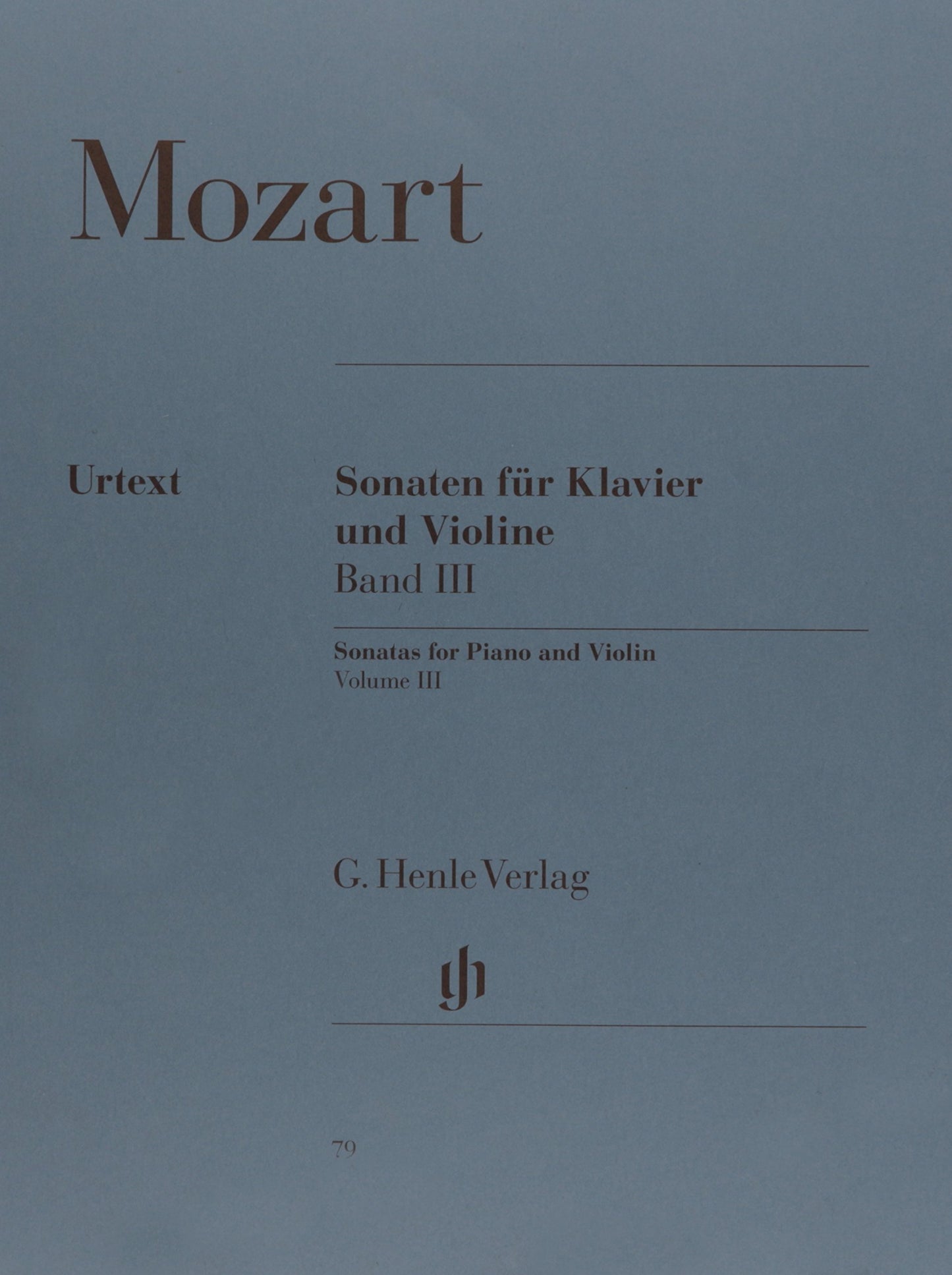 Sonatas For Piano And Violin Volume Iii (Multilingual Edition)