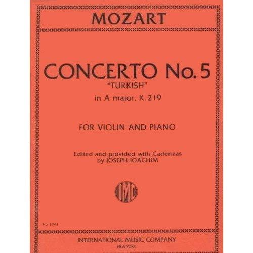Mozart, W.A. Concerto No. 5 in A Major, K. 219 Violin and Piano - by Joseph Joachim - International - 8137