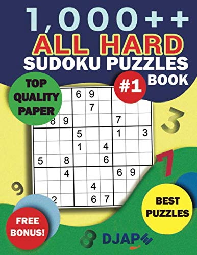 1,000++ All HARD Sudoku Puzzles: Top Quality Paper, Best Puzzles, Free Bonus! (Sodoku Puzzle Books for Adults) - 5394