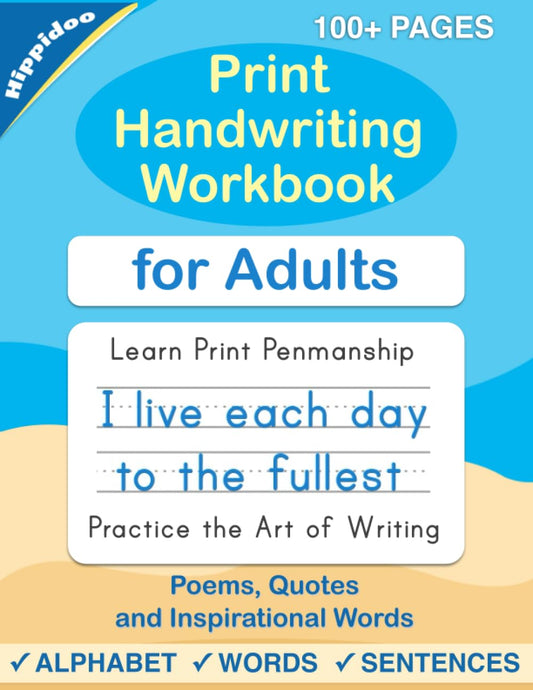 Print Handwriting Workbook for Adults: Improve your printing handwriting & practice print penmanship workbook for adults - 1956