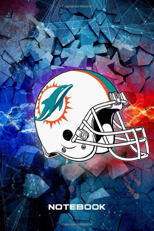 Notebook : Miami Dolphins Lined Notebook Journal 102 Pages - Independence Day Gift Ideas Type #9 - 3812