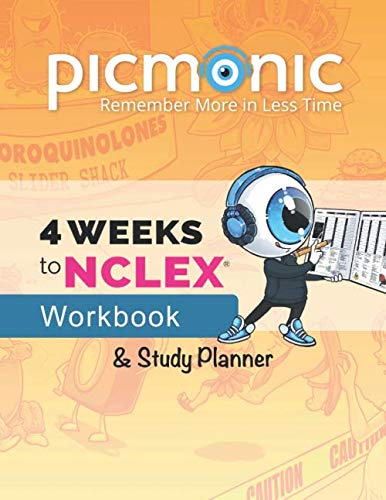 4 Weeks to NCLEX® Workbook & Study Planner: Nursing Mnemonic Visual Learning Resource by Picmonic - 6195