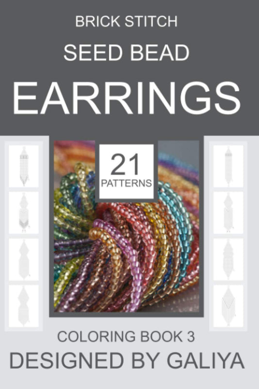 Brick Stitch Seed Bead Earrings. Coloring Book 3: 21 Projects - 9383
