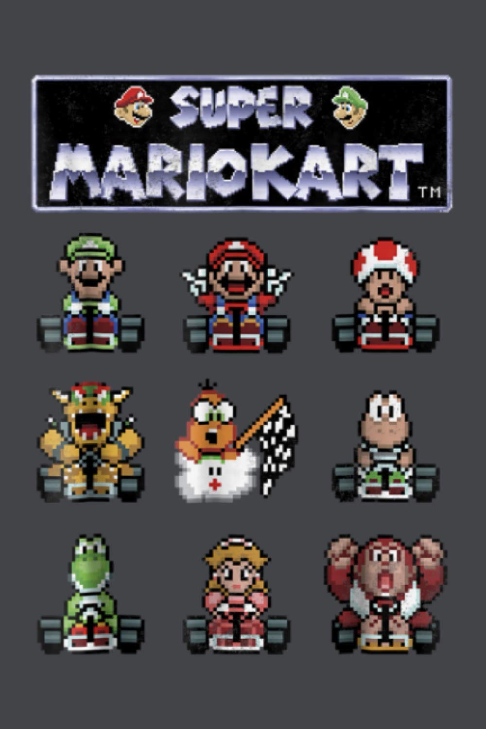 Mario Kart 8 Bit Group Racers Retro Graphic: Notebook Planner -6x9 inch Daily Planner Journal, To Do List Notebook, Daily Organizer, 114 Pages - 1819