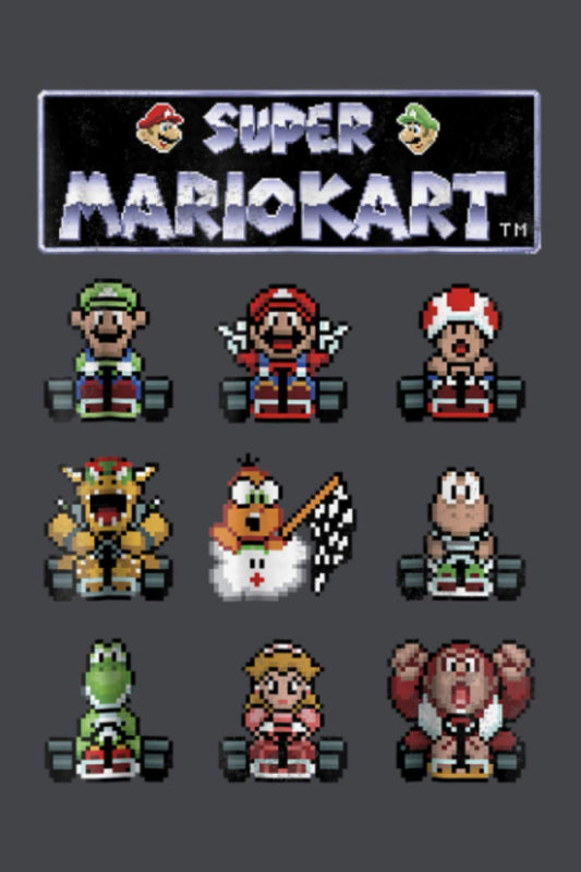 Mario Kart 8 Bit Group Racers Retro Graphic: Notebook Planner -6x9 inch Daily Planner Journal, To Do List Notebook, Daily Organizer, 114 Pages - 1819
