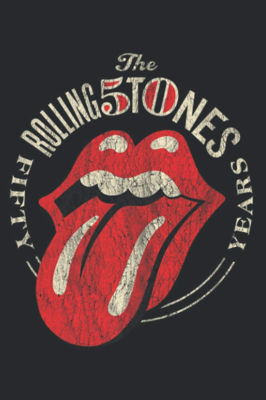 Mens The Rolling Stones 50Th Anniversary Logo Premium: Undated Notebook Planner - Daily Planner Journal, To Do List Notebook, Daily Organizer (6" x9"), 117 Pages
