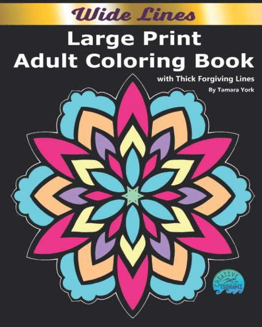 Large Print Coloring Book: With Thick Forgiving Lines: Adult Coloring Book for Seniors - 9458
