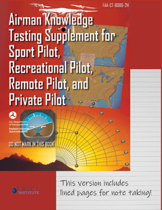 FAA-CT-8080-2H Airman Knowledge Testing Supplement for Sport Pilot, Recreational Pilot, Remote Pilot, and Private Pilot: Geospatial Institute 2021 Edition - 2504