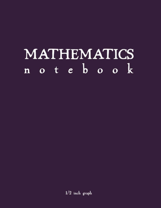 Math Graph Paper Notebook: Dark Purple Softcover 1/2 inch Graph Paper - 2382