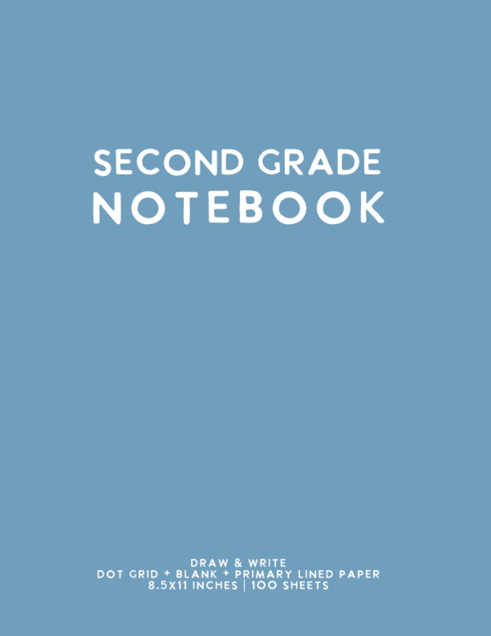 Second Grade Notebook: Light Blue Softcover Primary Composition Journal - 6242