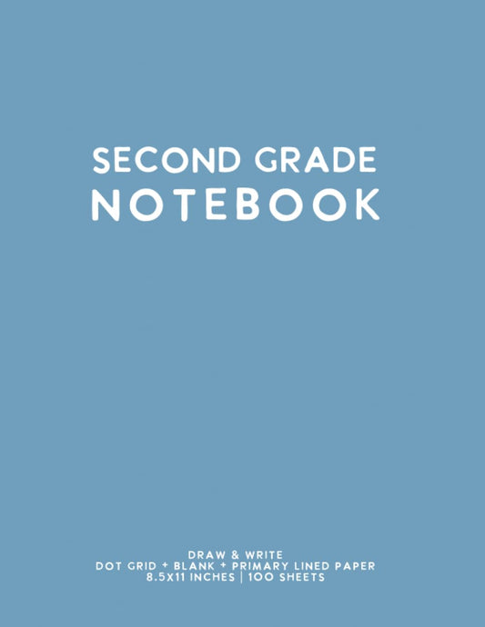 Second Grade Notebook: Light Blue Softcover Primary Composition Journal - 6242