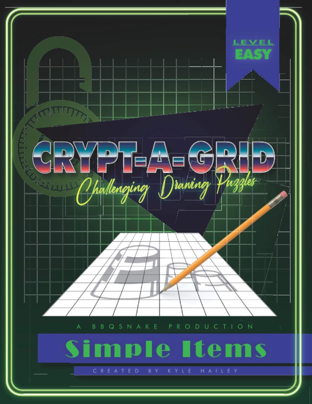 Crypt-a-grid: Challenging drawing puzzles: Simple shapes - 152