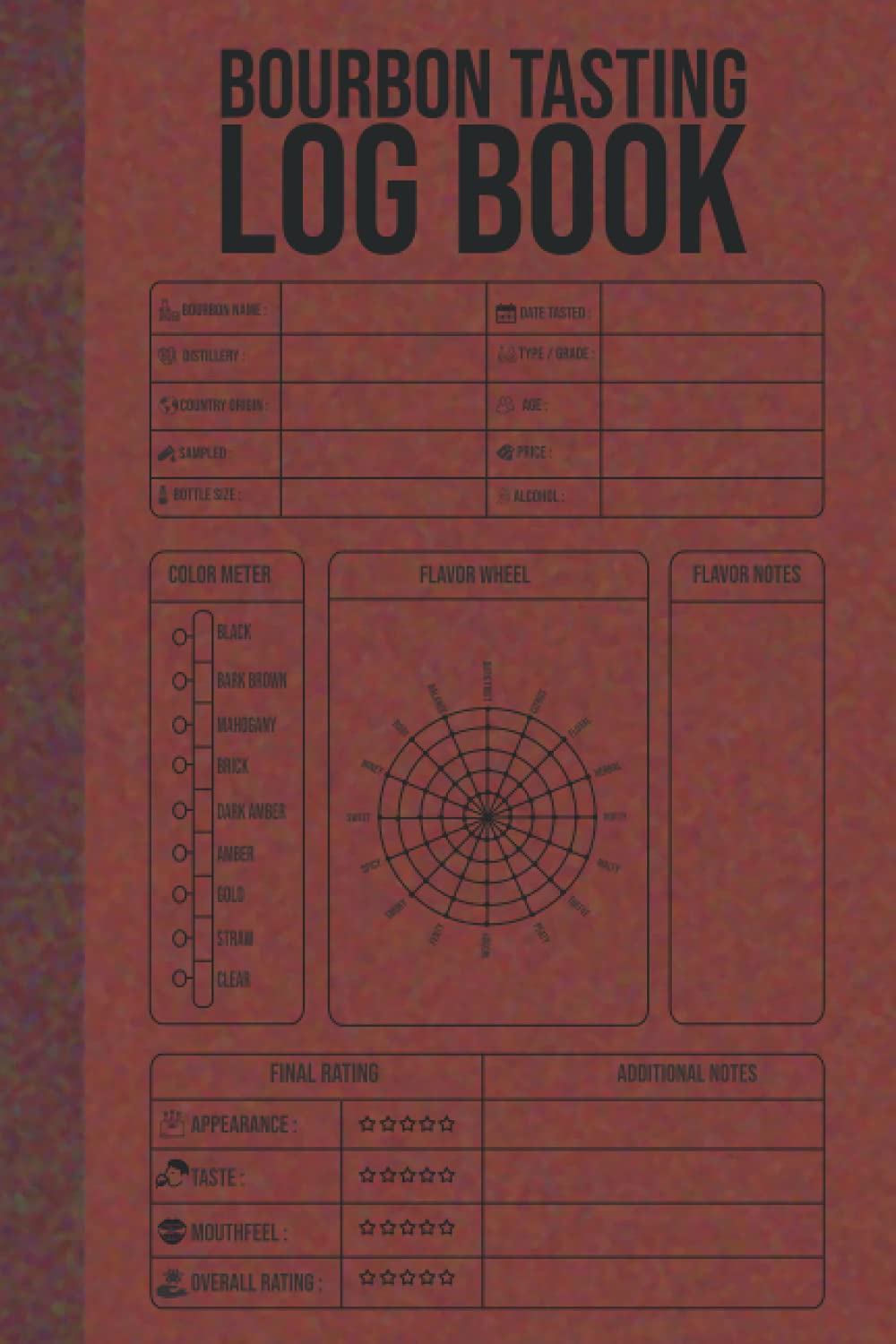 Bourbon Tasting Log Book: Small Bourbon Review Logbook Journal for Recording Whisky Tasting Activities - Bourbon Drinker Gift Ideas for Men and Women, Bourbon Whiskey Notebook for Adults - 1415