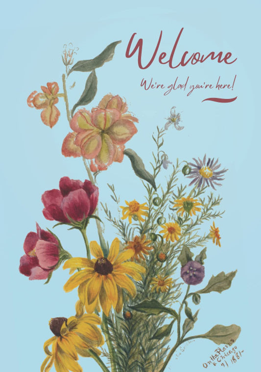 Welcome We’re So Glad You’re Here: Hardcover Guest Book for Vacation Home with Prompts Pretty Visitor Guest Comment Book for Condos, Vacation Rentals, ... and Second Homes | Flowers On The Plains - 9098