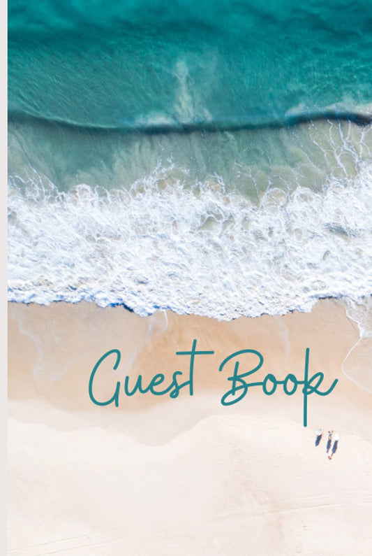 Guest Book to sign (Hardback Cover): Guest Book , Visitors Book, ideal item for a Vacation Rental, Holiday Home, Cottage, Bed and Breakfast, Airbnb, ... Log Book with Beach Coastal Ocean Theme. - 1388