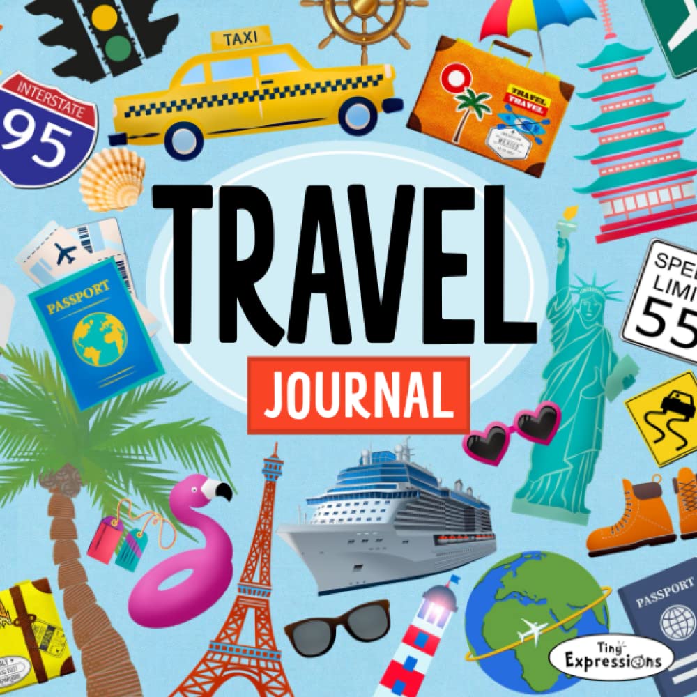 Travel Journal for Kids: 35 Journal Pages with Coloring Activities - 6483