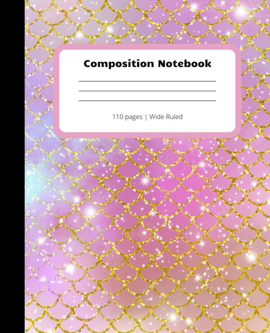 Composition Notebook: Beautiful Mermaid Wide Ruled Cute Journal - 9686