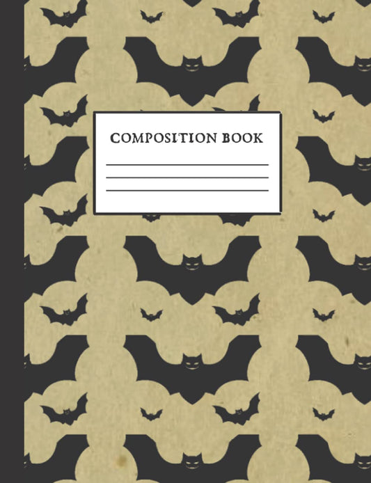 Halloween Composition Notebook: College Ruled Journal Book, Use for School, Work, Ideas, Writing, Bat Theme