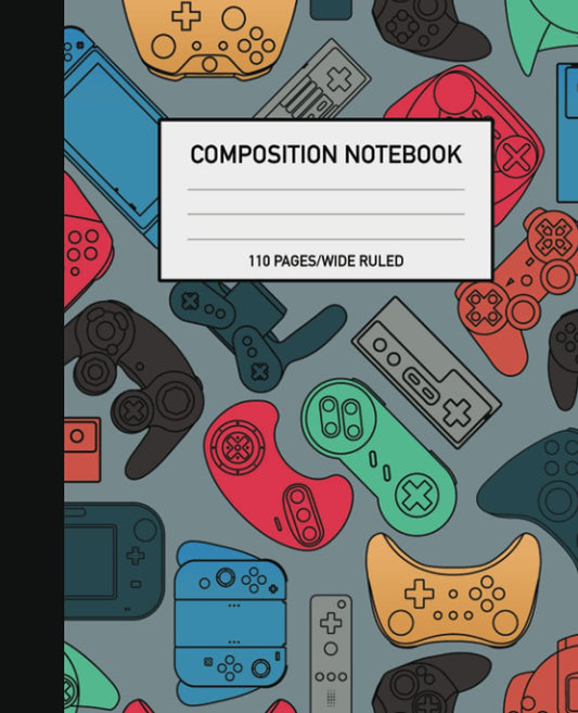Composition Notebook: Colorful Video Gamer Game Wide-Ruled Lined Paper Journal, 110 Pages, for Kids, Teens and Adults (Composition Notebooks) - 7322