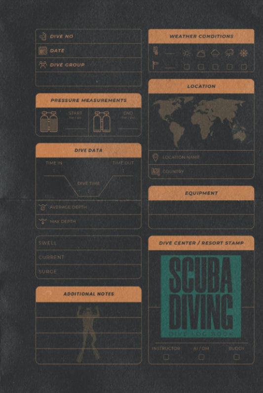 Dive Log Book Scuba Diving: Hardcover & Hardback Scuba Diver Log Book - Certified Diver Log - Scuba Gifts - Scuba Diving Log Book - Track And Record 100 Dives - 8104