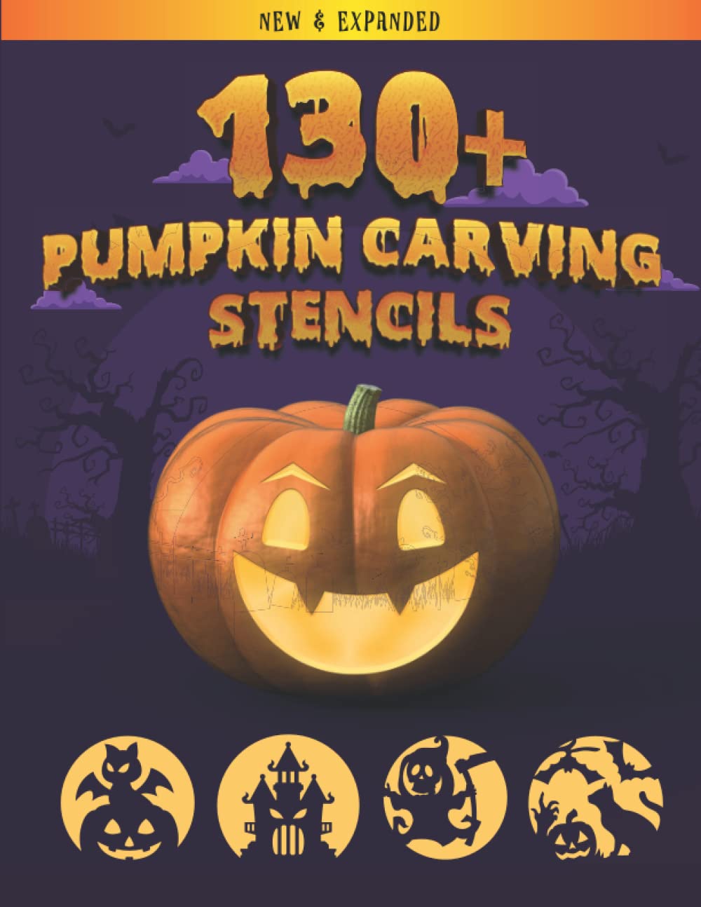 Pumpkin carving stencils: Over 130 Halloween jack olantern pumpkin designs. Including Witches, Cats, skulls, bats, ghosts, and so much more! (Best Pumpkin Carving Stencils 2024) - 9725