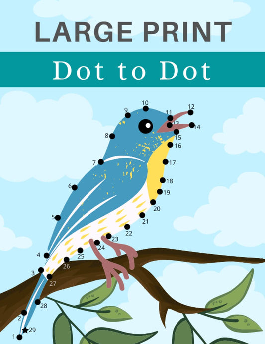 Dot to Dot for Adults Large Print: 35 unique images to connect the spots and color in. Fun brain game puzzles to engage and entertain your mind. ... (easy to intermediate). Solutions included.