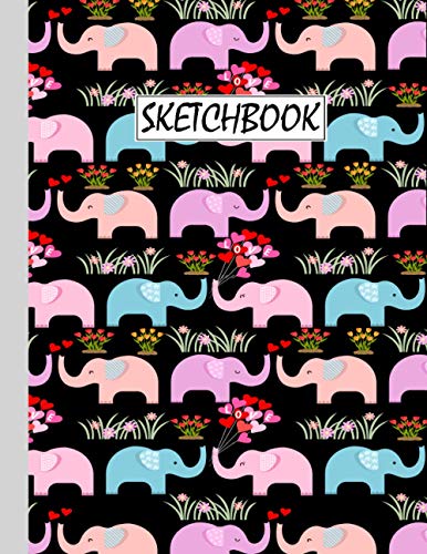 Elephant Sketchbook: Elephant Pattern Sketching, Sketch Drawing, Sketchbook For Men, Women, Girls, Boys And Kids - 7881