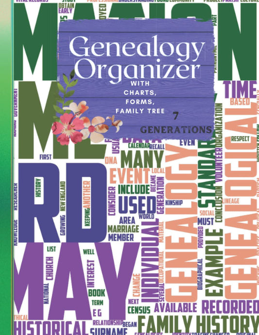Genealogy Organizer With Charts Forms Family Tree . 7 Generations: Genealogy Charts . Family Tree Book . Ancestry Journal With Family Record Forms . Family Tree Gift . Genealogy Organization - 857