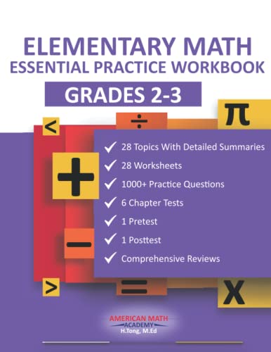 ELEMENTARY MATH ESSENTIAL PRACTICE WORKBOOK: GRADES 2-3 - 8682