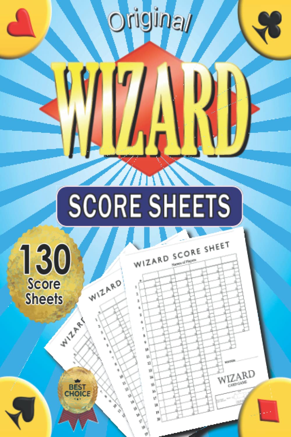 Official Wizard Score Sheets: 130 Page Travel Size Print Score Pads for Scorekeeping - 6 x 9 inches
