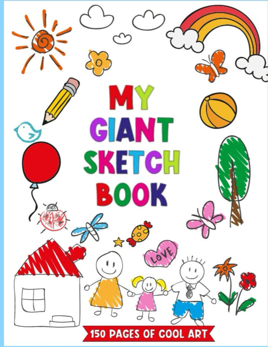 Giant Sketchbook For Kids, Large Blank Coloring Books - Journal Book For Girls And Boys - Drawing Pad Big Plain Paper - Art, Doodle and Drawing Book ... Pages - Suitable For All Ages (2-5 5-8 8-12) - 5668