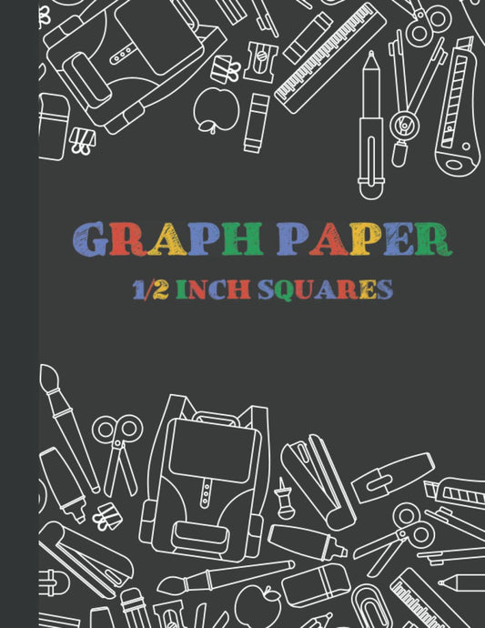1/2 Inch Squares Graph Paper Notebook: 8.5" x 11" Grid Paper Notebook for Kids, 110 Pages, Graph Paper Notebook for Math and Science Students, Quad Ruled Paper (Graph Paper Notebooks) - 5552