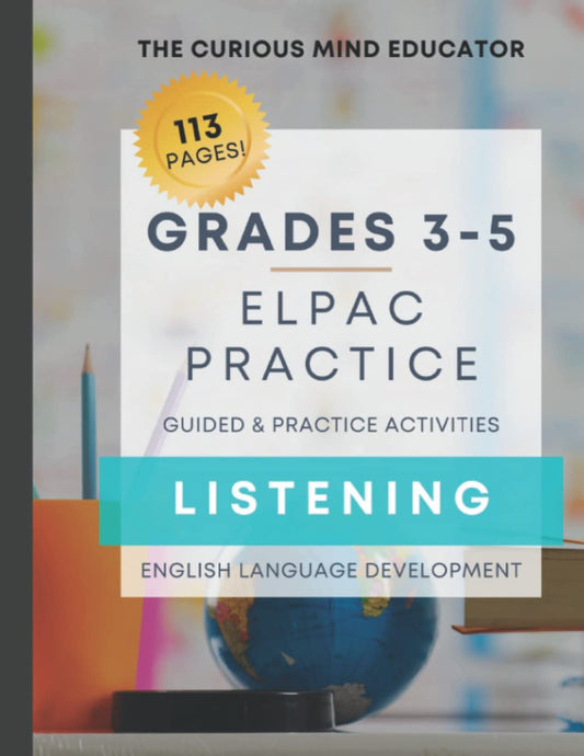 ELPAC/ELD LISTENING Practice Book: 3rd-5th Grade - 2503