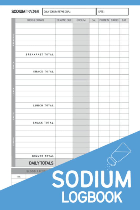 Sodium Logbook: Manage Your Salt Intake With This 120-Day Pocket Size Book - Track Sodium Content in Your Food and Other Nutritional Data, Calories, ... Fat Counter and Blood Pressure Tracker - 2963