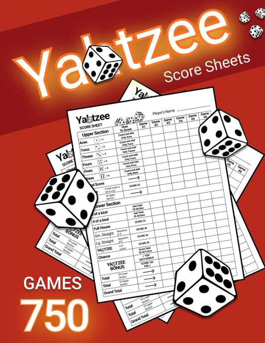 Yatzee Score Pads: Large Print Sheets for Scorekeeping (Score Book) - 1517
