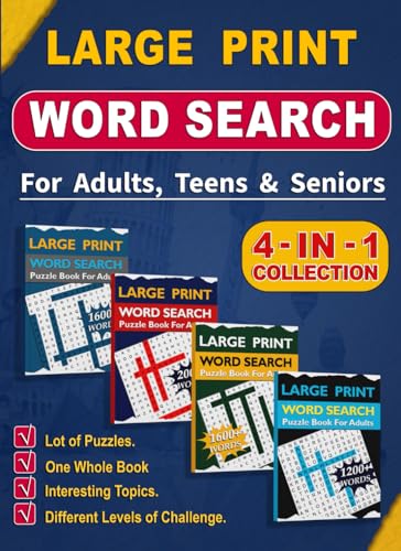 Word Search for Adults ( Large Print ): Large Print Word Search Puzzle Book for Seniors, Adults & Teens. Themed Word Find Puzzles. Activity Book & Brain Games for Adults - 359