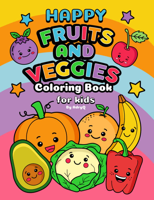Happy Fruits and Veggies Coloring Book for Kids - 537