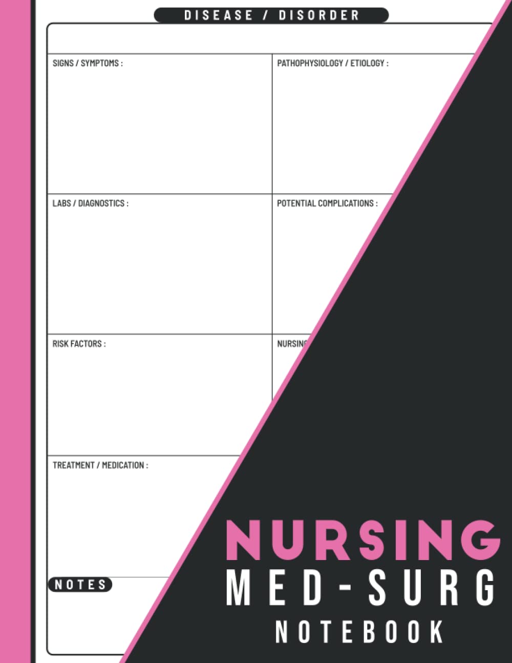 Nursing Med-Surg Notebook: Blank Template For Medical Surgical Nursing 8,5" x 11" - 2881