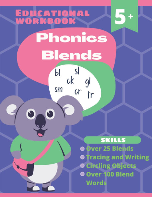 Phonics Blends Workbook, over 100 Blend Words, r-blends, l-blends, s-blends, ending blends and More! (Educational Workbooks PreK-1 Collection) - 1689