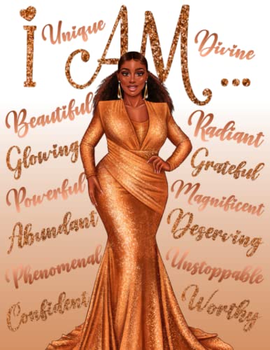 I Am: Black Women Fashion Coloring Book: Empowering and Inspirational Black Girl Coloring Book for Adults | Luxurious Travel, Shopping and Glamour - 4180