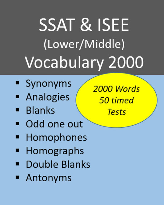 SSAT & ISEE (Lower/Middle) Vocabulary 2000 - 7482