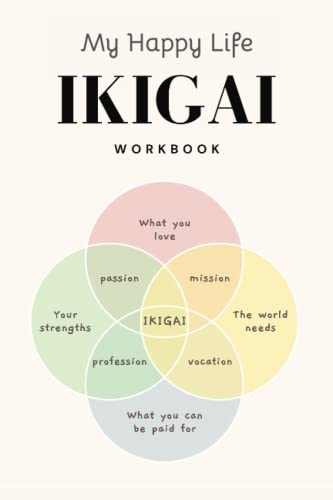 My Happy Life: Ikigai Workbook: Self Reflection, Self help, Purpose and Passion. A road to a Happy Life - 7046
