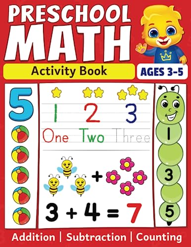 Preschool Math Activity Book: Learn to Count, Number Tracing, Addition and Subtraction | Fun Educational Workbook for Kids | Toddler & Preschool Learning Activities for 3-5 Year Olds - 9289