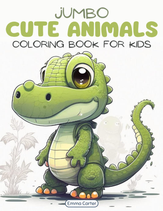 Jumbo Cute Animals Coloring Book for Kids (Cute Animal Coloring Books By Emma Carter) - 8802