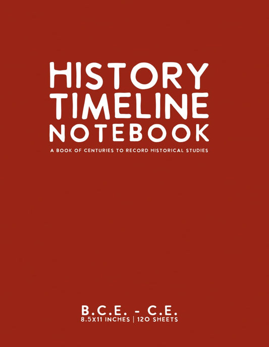 History Timeline Notebook: Red Softcover Graph Paper BCE - CE Journal by schoolnest - 9111