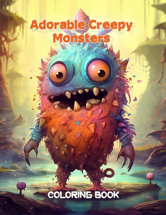 Adorable Creepy Monsters Coloring Book: A Creepy Mini-Monsters Coloring Book for Adults and Teens, Coloring Pages for Relaxation and Stress Relief - 3961