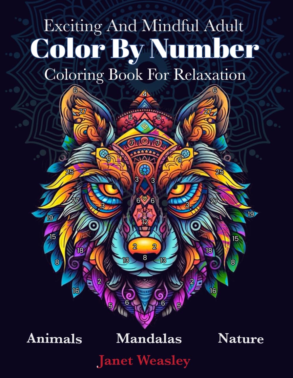 Exciting And Mindful Adult Color By Number Coloring Book For Relaxation: Stress Relief Mandalas ,Animals ,Nature And Landscapes For Men And Women - 3451