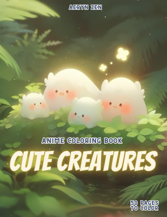 Anime Coloring Book: Cute Creatures: Manga Art & Drawing Enthusiasts Stress Relief - 5059